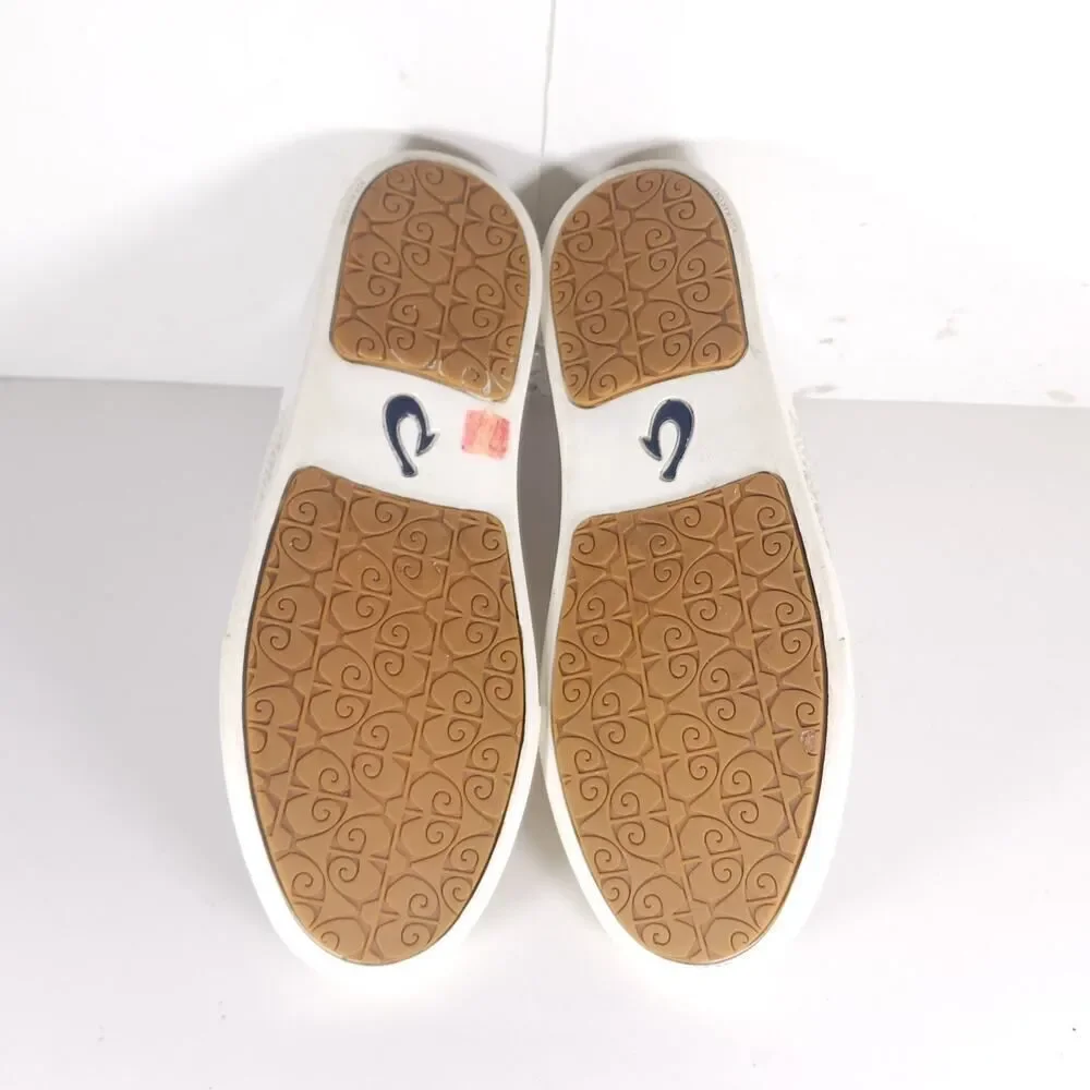 Olukai Women's Pehuea US9 White Flat Slip On Loafer Sneakers Shoes